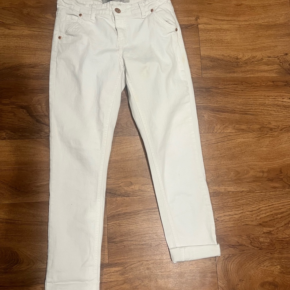 3/$15 PRIMARK Denim & Co Women's White Jeans Size 4 27 Fold or Wear Down